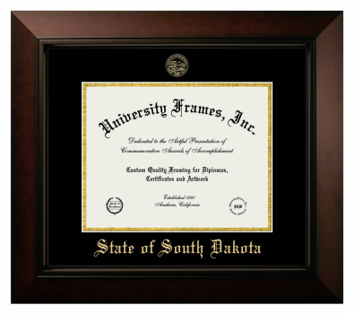 Diploma Frame in Legacy Black Cherry with Black & Gold Mats for DOCUMENT: 8 1/2"H X 11"W  