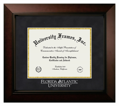 Diploma Frame in Legacy Black Cherry with Black Suede & Gold Mats for DOCUMENT: 8 1/2"H X 11"W  