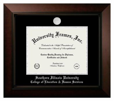 Diploma Frame in Legacy Black Cherry with Black & Silver Mats for DOCUMENT: 8 1/2"H X 11"W  