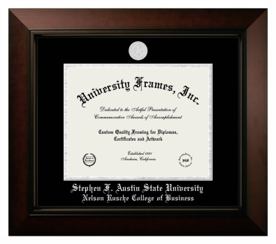 Diploma Frame in Legacy Black Cherry with Black & Silver Mats for DOCUMENT: 8 1/2"H X 11"W  