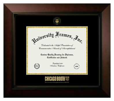 Diploma Frame in Legacy Black Cherry with Black & Gold Mats for DOCUMENT: 8 1/2"H X 11"W  