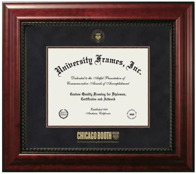 Diploma Frame in Executive with Mahogany Fillet with Black Suede Mat for DOCUMENT: 8 1/2"H X 11"W  