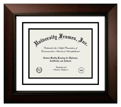 Diploma with Channel Cut Frame in Legacy Black Cherry with White & Black Mats