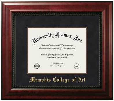 Diploma Frame in Executive with Mahogany Fillet with Black Suede Mat for DOCUMENT: 8 1/2"H X 11"W  