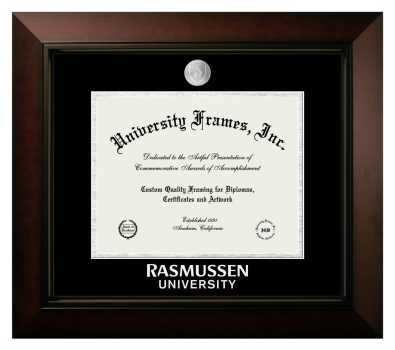 Diploma Frame in Legacy Black Cherry with Black & Silver Mats for DOCUMENT: 8 1/2"H X 11"W  