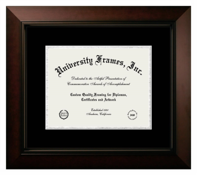 Diploma Frame in Legacy Black Cherry with Black & Silver Mats for DOCUMENT: 8 1/2"H X 11"W  