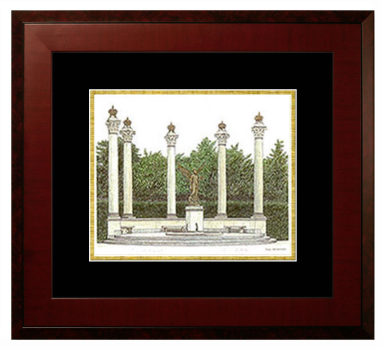 Lithograph Only Frame in Honors Mahogany with Black & Gold Mats