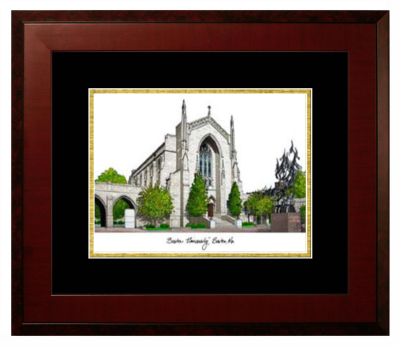 Lithograph Only Frame in Honors Mahogany with Black & Gold Mats