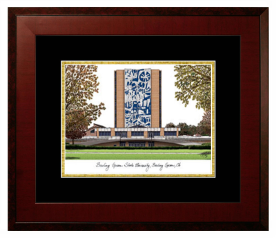 Lithograph Only Frame in Honors Mahogany with Black & Gold Mats