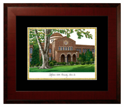 Lithograph Only Frame in Honors Mahogany with Black & Gold Mats