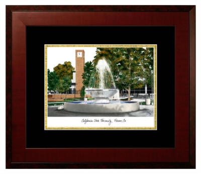 Lithograph Only Frame in Honors Mahogany with Black & Gold Mats