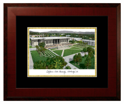 Lithograph Only Frame in Honors Mahogany with Black & Gold Mats