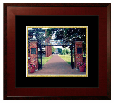 Lithograph Only Frame in Honors Mahogany with Black & Gold Mats