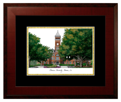 Lithograph Only Frame in Honors Mahogany with Black & Gold Mats