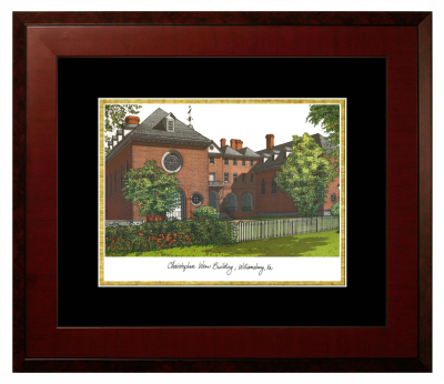 Lithograph Only Frame in Honors Mahogany with Black & Gold Mats