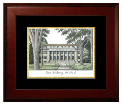 Lithograph Only Frame in Honors Mahogany with Black & Gold Mats