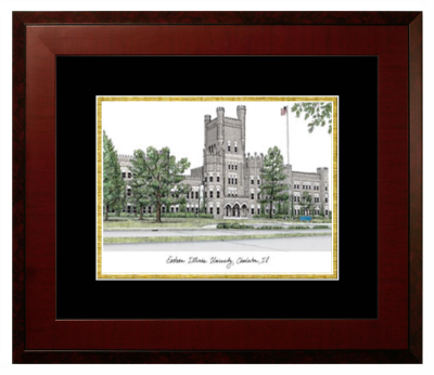 Lithograph Only Frame in Honors Mahogany with Black & Gold Mats