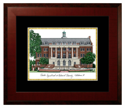 Lithograph Only Frame in Honors Mahogany with Black & Gold Mats