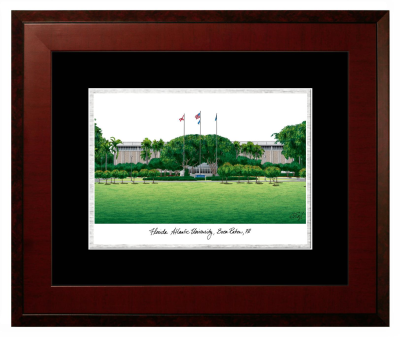 Lithograph Only Frame in Honors Mahogany with Black & Silver Mats