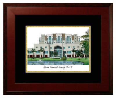 Lithograph Only Frame in Honors Mahogany with Black & Gold Mats