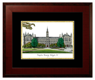 Lithograph Only Frame in Honors Mahogany with Black & Gold Mats