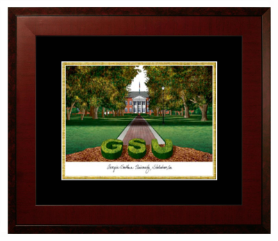 Lithograph Only Frame in Honors Mahogany with Black & Gold Mats