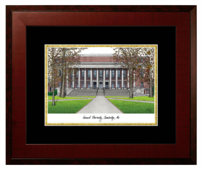 Lithograph Only Frame in Honors Mahogany with Black & Gold Mats