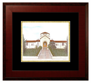 Lithograph Only Frame in Honors Mahogany with Black & Gold Mats