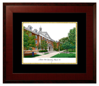 Lithograph Only Frame in Honors Mahogany with Black & Gold Mats