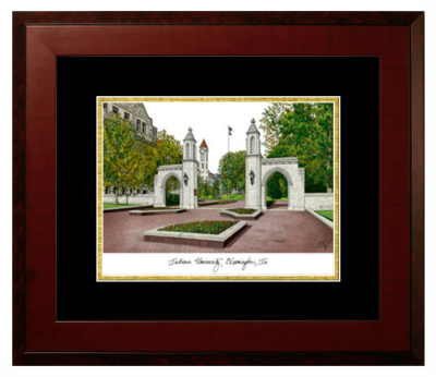 Lithograph Only Frame in Honors Mahogany with Black & Gold Mats