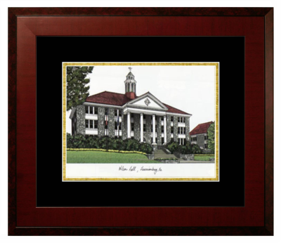 Lithograph Only Frame in Honors Mahogany with Black & Gold Mats