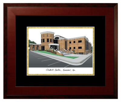 Lithograph Only Frame in Honors Mahogany with Black & Gold Mats