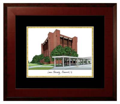 Lithograph Only Frame in Honors Mahogany with Black & Gold Mats