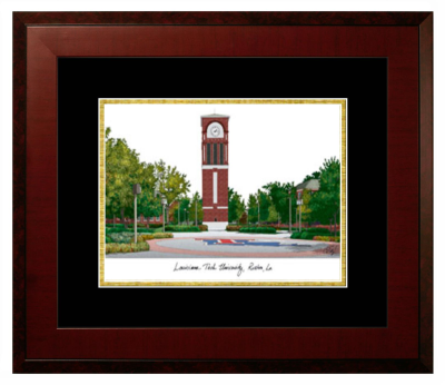 Lithograph Only Frame in Honors Mahogany with Black & Gold Mats