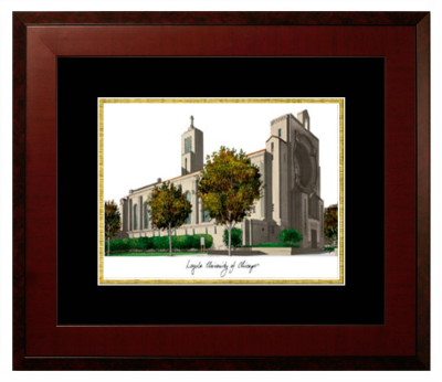 Lithograph Only Frame in Honors Mahogany with Black & Gold Mats