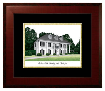 Lithograph Only Frame in Honors Mahogany with Black & Gold Mats