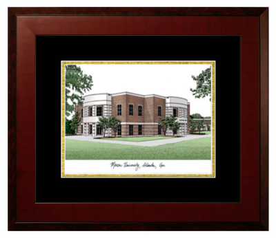 Lithograph Only Frame in Honors Mahogany with Black & Gold Mats