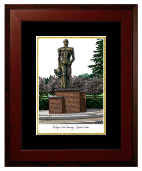 Lithograph Only Frame in Honors Mahogany with Black & Gold Mats