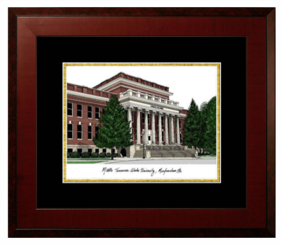 Lithograph Only Frame in Honors Mahogany with Black & Gold Mats