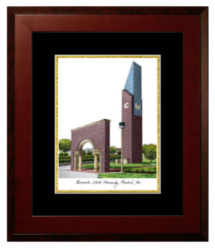 Lithograph Only Frame in Honors Mahogany with Black & Gold Mats