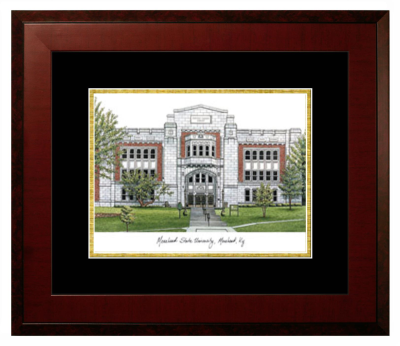 Lithograph Only Frame in Honors Mahogany with Black & Gold Mats