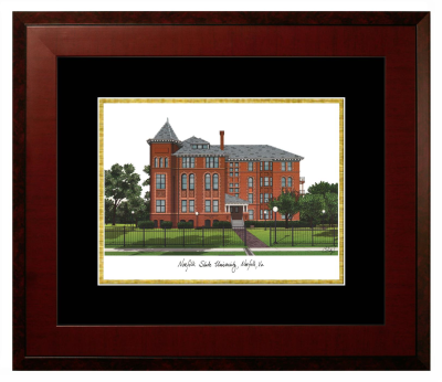 Lithograph Only Frame in Honors Mahogany with Black & Gold Mats