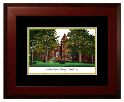 Lithograph Only Frame in Honors Mahogany with Black & Gold Mats