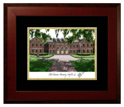 Lithograph Only Frame in Honors Mahogany with Black & Gold Mats