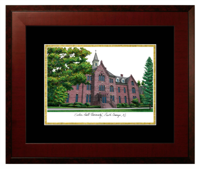 Lithograph Only Frame in Honors Mahogany with Black & Gold Mats