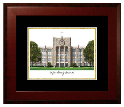 Lithograph Only Frame in Honors Mahogany with Black & Gold Mats