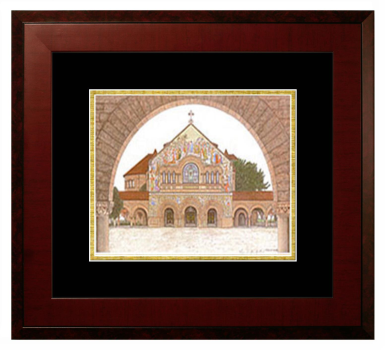 Lithograph Only Frame in Honors Mahogany with Black & Gold Mats