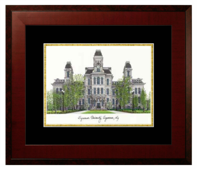 Lithograph Only Frame in Honors Mahogany with Black & Gold Mats