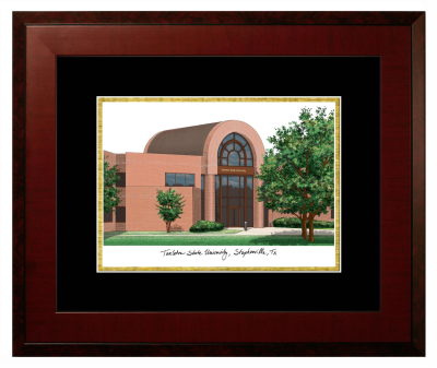 Lithograph Only Frame in Honors Mahogany with Black & Gold Mats