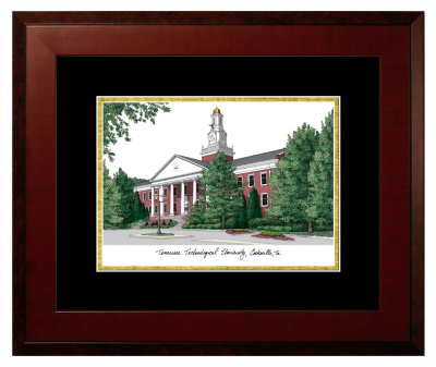 Lithograph Only Frame in Honors Mahogany with Black & Gold Mats